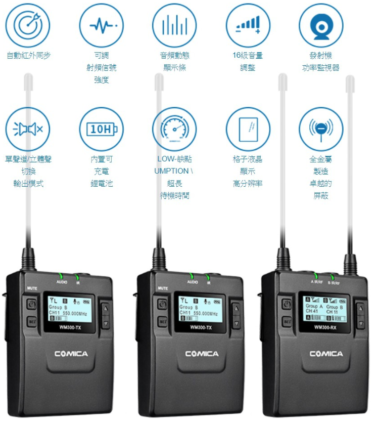 租COMICA WM300A 全金屬無線麥克風 (一對二) 